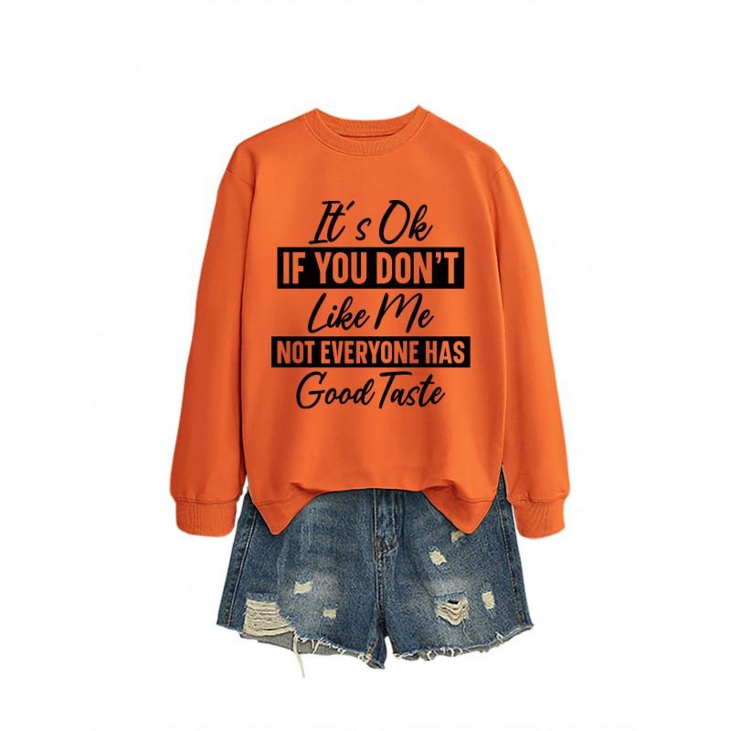 Womens Loose Fit Cotton Hoodie With Print Design Winter Casual Wear