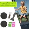 1 Set 10CM Trampoline Repair Patch Kit with Scraper Glue Wiper Waterproof Trampoline Tear Hole Covering Round Black Patch