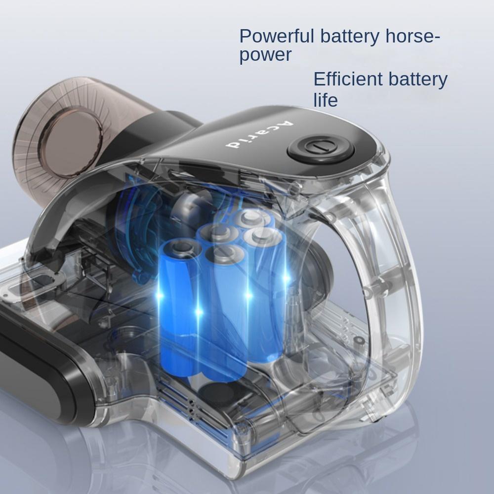 Бытовой беспроводной прибор для удаления клещей Ручной пылесос для кровати Зарядка Удаление пыли Всасывание волос Синий свет для удаления клещей