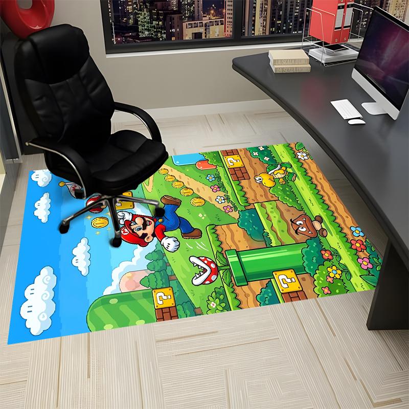 Mario Printed Carpet, Rug for Office Chair Living Room Bedroom Kitchen Room Decor Gifts.