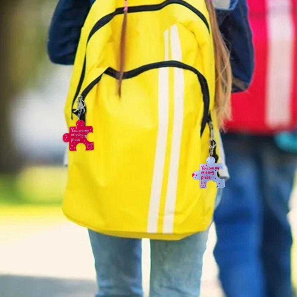 Multicolour Acrylic Puzzle Text Keychain Korean Style Accessories Versatile Daily