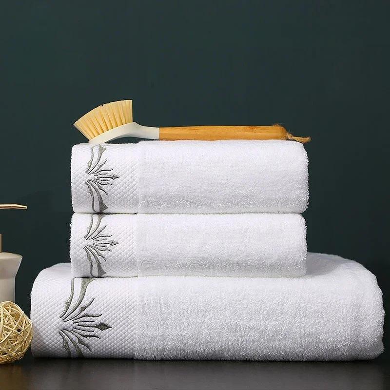 Embroidered Crown White Bath Towel 5stars Hotel Towels 100% Quality Towel Washcloths Towels Bathroom Ladies Face Wash Soft Towel