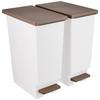 [.co.jp Exclusive] Shinki Gosei Tombo Neo Color Trash Cans, Light Pedal Opening, Slim, 20-Liter Capacity, Set of 2, Brown, 20cm Wide X 35.5cm Deep X 4