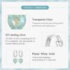 Bamoer 925 Sterling Silver Mint Green Heart Drop Earrings White Gold Plated Ear Buckles for Women Girls Party Fine Jewelry Gift