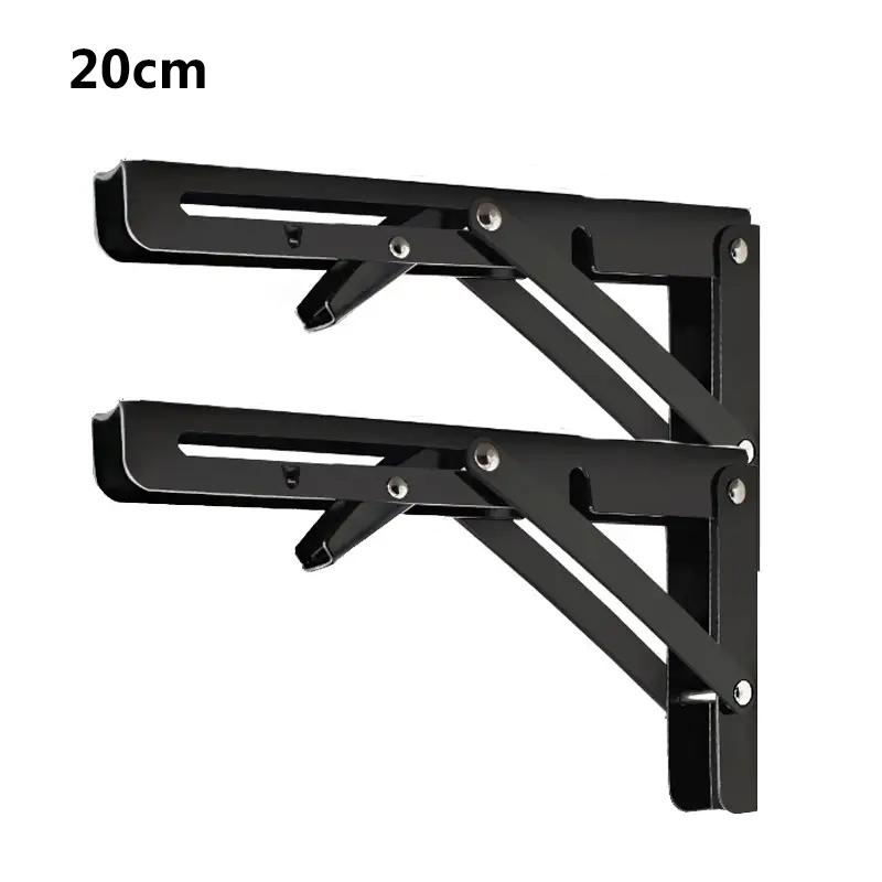 2Pcs Triangle Folding Angle Bracket Heavy Support Adjustable Wall Shelves Mounted Bench Table Shelves Home Hardware with Screws