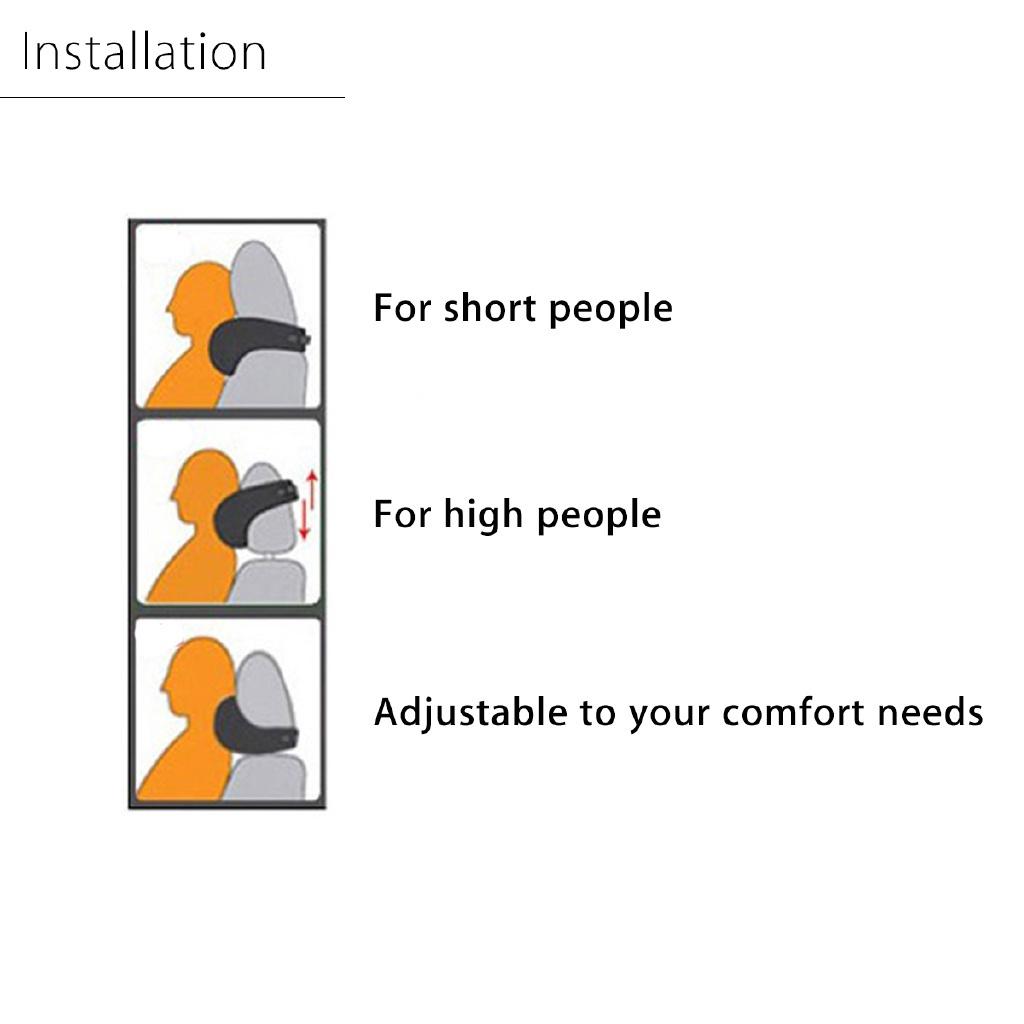 Adjustable PU Leather Car Neck Rest Pillow 410g Adjustable Headrest Pad Seat Cushion Leather Car Pillow