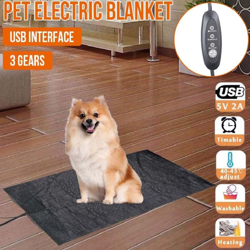 Обогрев Домашний питомец Электрическая Собака Кошка Кровать Грелка 3 Режима Водонепроницаемый Ковер Одеяло USB Кровать