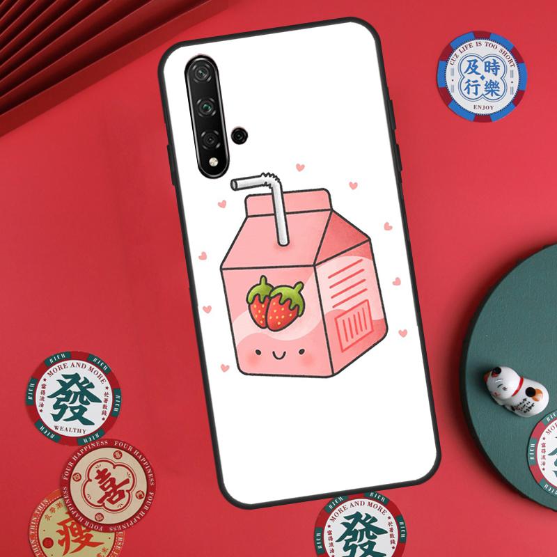 Милая коробка с клубничным молоком для Huawei Nova 5T 10 9 SE 7i 8i 11i 12i Y73 Y90 Y70 Y72 Y61 Y91 P60 Pro P30 P40 Lite Чехол