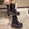 Fashion 6.5CM New Boots for Women Fashion Hot Sale Punk Goth Platform Heels Wedge Autumn Women's Boots Casual Goth Punk Women's Shoes