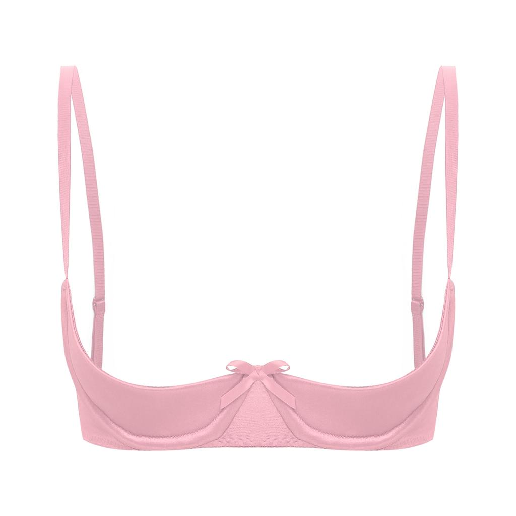 Женское сексуальное атласное белье, регулируемые бретельки на косточках, половина чашки, бюстгальтер-балконет с пуш-ап, нижнее белье