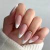 Manicure Fake Nials DIY Press On Nails False Nails French White Edge Blak Butterfly Long Almond