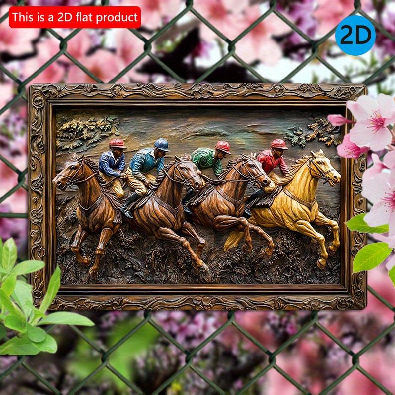 2d Плоский 30*20см Деревянное Настенное Искусство Жокей Скачки, Деревянная Табличка для Спальни, Конференц-Зала, Наружного Украшения, Дома, Кухни, Сада, Спальни, Бара