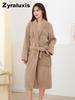 Women's Ultra-Soft Coral Fleece Bathrobe with Warm Sherpa Lining for Winter Daily Wear