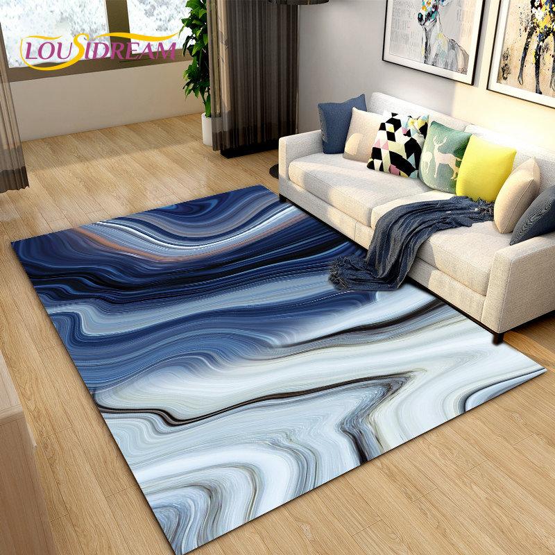 Скандинавский черный цвет, золотой мраморный коврик, большой, ковер для гостиной, спальни, дивана, коврик для украшения, детский нескользящий напольный коврик