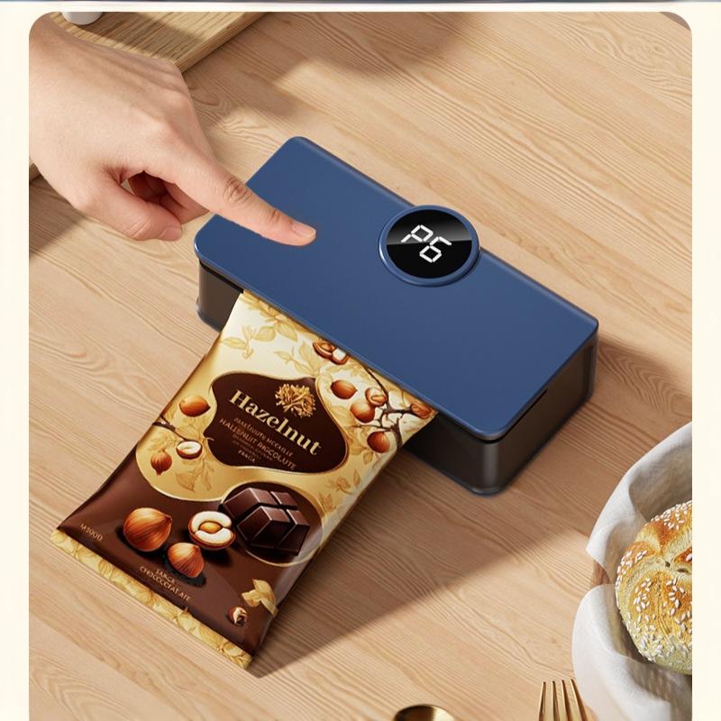 Handheld Mini Magnetic Bag Sealer Portable 6 Adjustable Modes Hidden Cutter for Home Travel Food Snack Bag Sealing Use