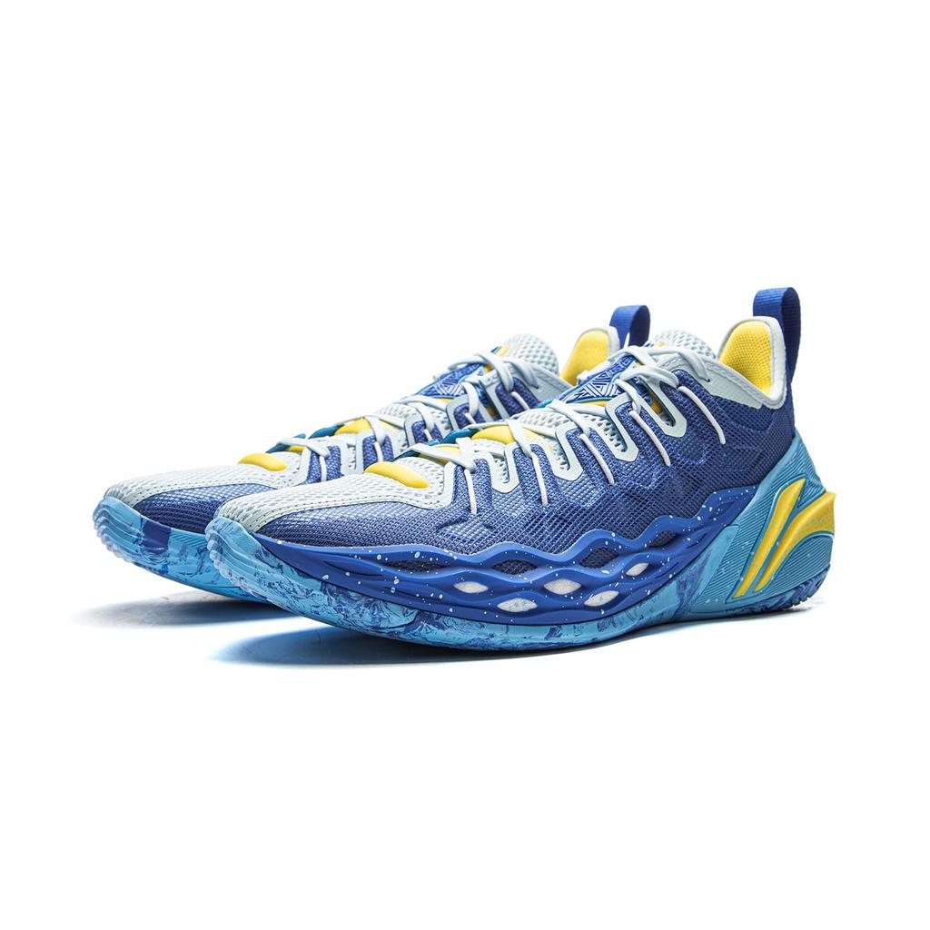 Li Ning Buckets Амортизация Скользкая Подошва Дышащие Низкие Баскетбольные Кроссовки Мужские Синие ABAV051-10