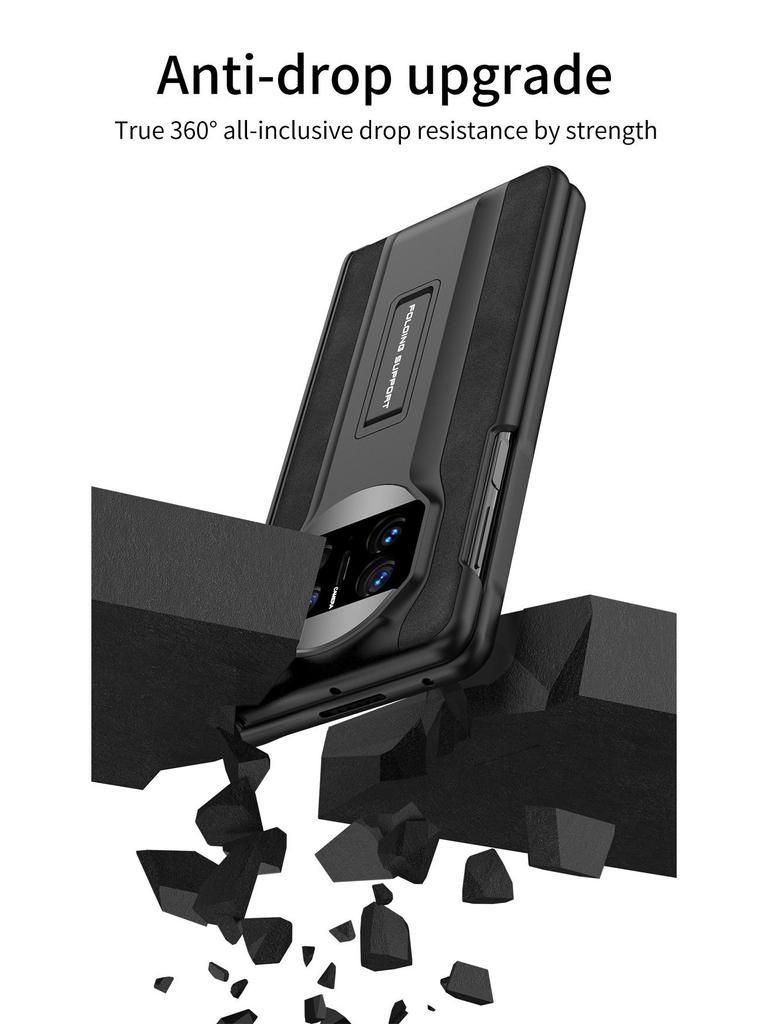 Чехол для телефона Huawei Mate X3 из матовой кожи с магнитным шарниром и подставкой