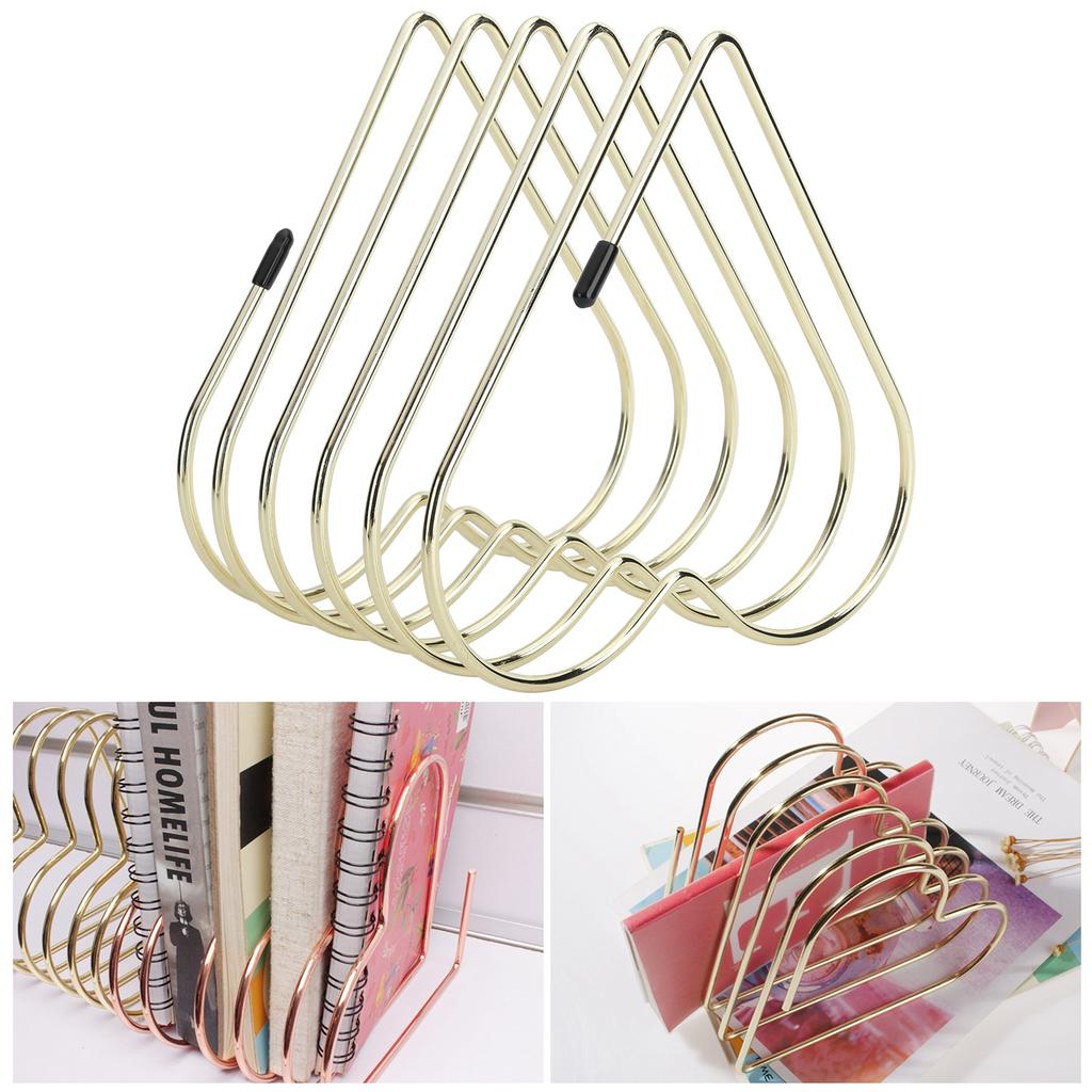 Desk Book Storage Rack Telescopic Files Folder Stand Organizer Craft Supplies DecorationGold
