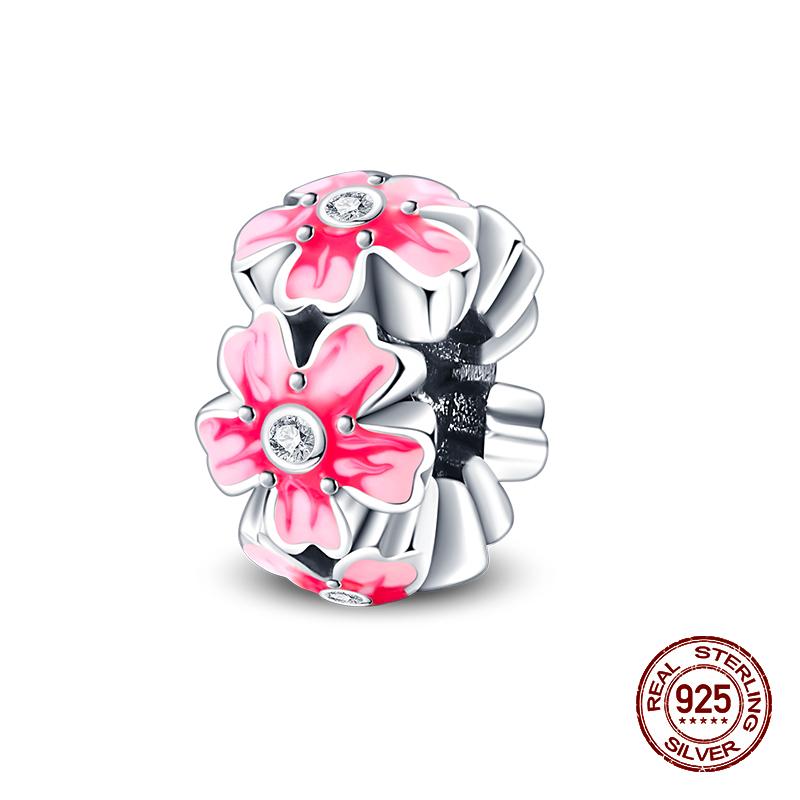 Fashion 100% 925 Sterling Silver Colorful Zircon Stars Moon Separator Charms Bead Fit Original Bracelet Fine DIY Jewelry