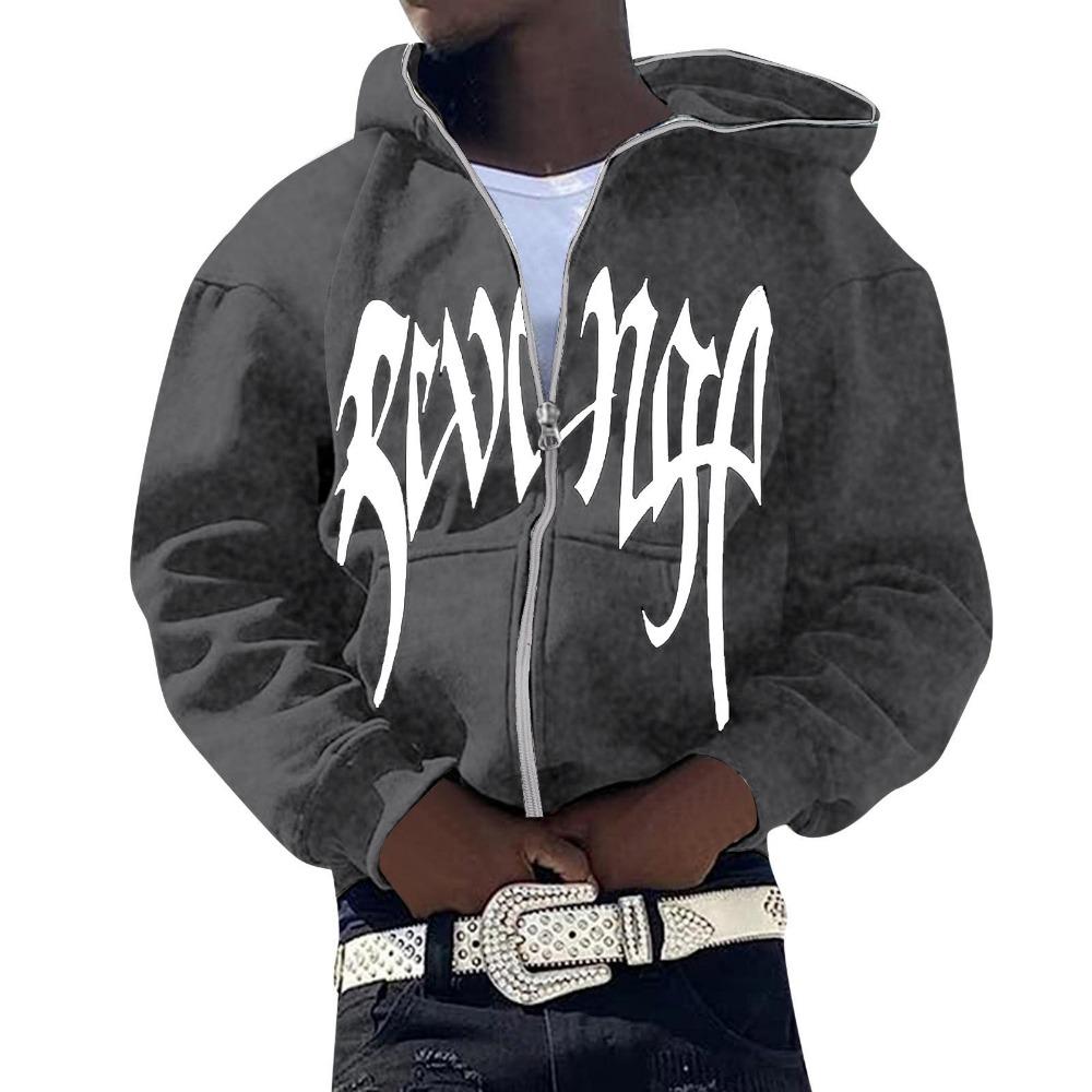 Толстовка с капюшоном на молнии с принтом американских букв для осени и зимы Plush Plus