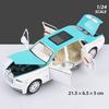 1:24 Rolls-Royce Spectre Phantom Cars Models Toys Alloy Diecast Metal with Light Music Doors Opened Vehicle Boys Collection Gift