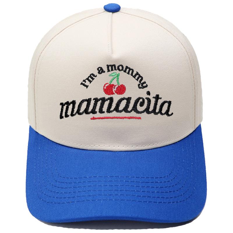 I'm a mommy mamacita cherry embroidery truck driver baseball cap, color-blocked fun unisex sun hat