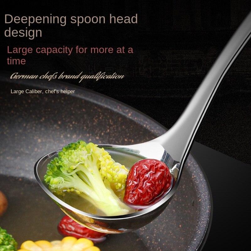 1 шт., ложка для горячего горшка из нержавеющей стали 316, бытовая ложка для супа, большая ложка для супа с длинной ручкой, коммерческая ложка с защитой от ожогов, углубленная ложка