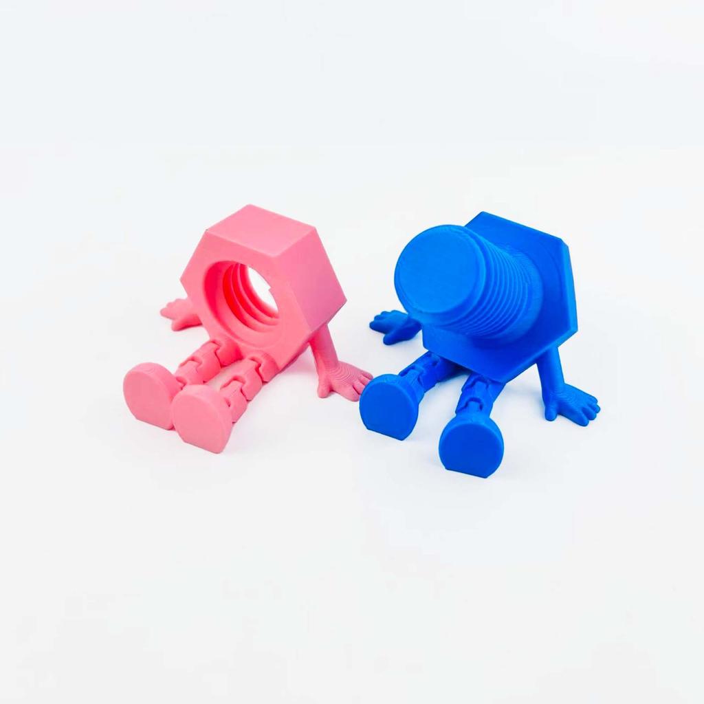 1pc 3D printed PLA material movable joint bolts and nuts, cute home decoration desktop ornaments, holiday gifts.