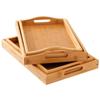 Trays Rectangular Bamboo Trays with Handles for Breakfast Dinner