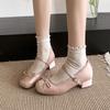 2025 Весна Осень Туфли Мэри Джейн Модные Неглубокие С Круглым Носком На Среднем Каблуке Женские Элегантные Уличные Одинарные Туфли