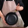 Traditional Forged Iron Wok with Wooden Lid Non-Stick Uncoated Iron Pan Japanese Cookware for Gas Induction & Electric Stoves