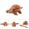 Yeliow Wooden Lucky Frog Wooden Frog Sound Making Ornament  Desktop Ornament