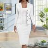 Women's Business Skirt Suit Set Long Sleeve Blazer Jacket And Pencil Skirt Set Casual Office Work 2 Piece Outfits
