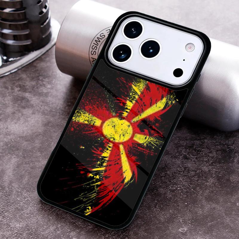 Чехол для телефона с флагом Македонии для iPhone 17 16 15 Pro Max Air 14 13 12 11 Plus Ударопрочный Чехол Capa