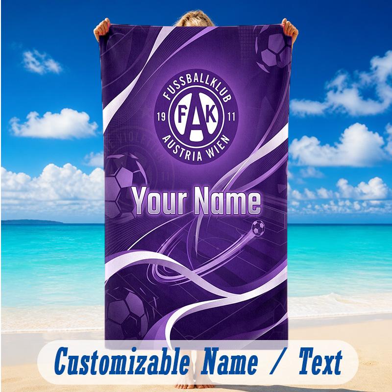 Beach Towel Custom Name Text, Quick Dry Large Towel For Beach HomeAustria Wien FC