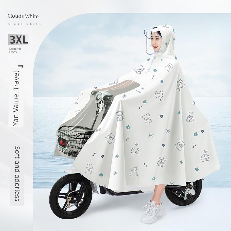 Long Raincoat for Electric Vehicles, Full-Body Storm-Proof, Women's Style, Single-Person, Thickened and Enlarged, for Motorcycle and Electric Scooter