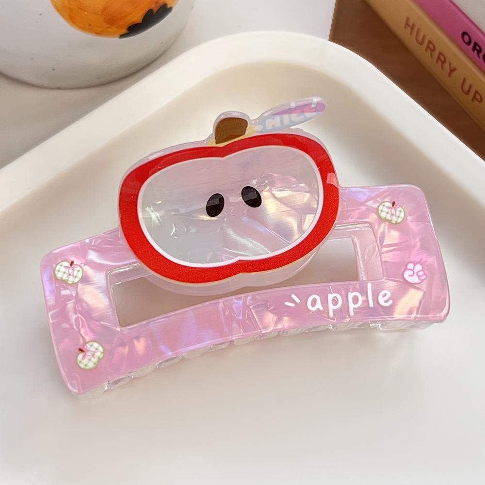 Cute Fruit Acetate Claw Clip Watermelon Ponytail Shark Clip Elegant Strawberry Shark Clip  Daily