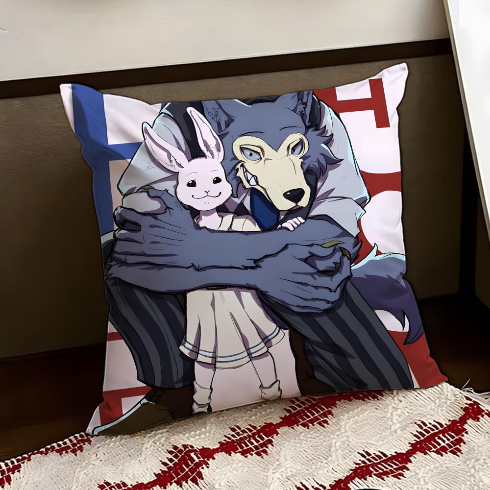 Мультяшная наволочка BEASTARS, двусторонняя, мягкая, прочная, для подушки, для дома, автомобиля, многоцелевая, для ежедневного комфорта