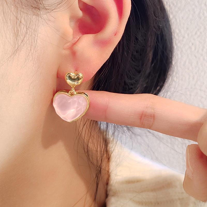 Серьги в стиле ретро с розовой рябью воды, женские серьги, серьги Niche Design Sense 925