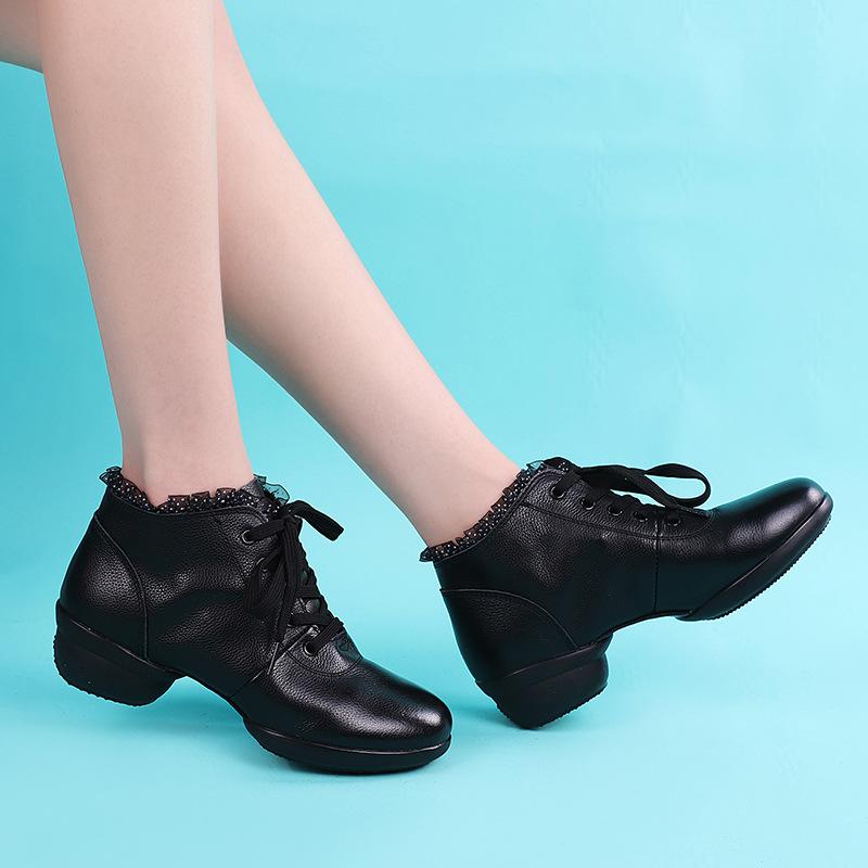 Женские танцевальные туфли из натуральной кожи с мягкой подошвой, женская танцевальная обувь, танцевальная обувь для учителей, танцевальная обувь для бальных джазовых и современных танцев