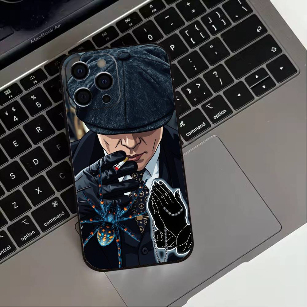 TV P-Peaky B-Blinders Cool Phone Case For iPhone 17,16,15,14,13,12,11 Plus,Pro Max,XS,Soft Silicone Black Cover