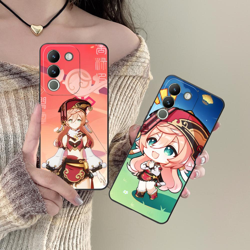 Игровой чехол GI Yanfei Матовый ТПУ для мобильного телефона VIVO Y77 76 75 74 73 72 58 56 55 51 50 38 36 Y19 Y18 Y03 Y01 5G Цветная крышка