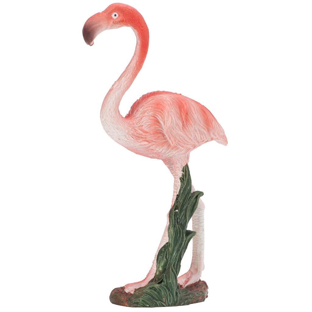 Flamingo Statue Resin Materials Vivid Real Pink Flamingo Ornament for Shelf Desk Decoration