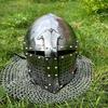 Bascinet Sliver Medieval Knight Chainmail Helmet Battle-Ready For Cosplay