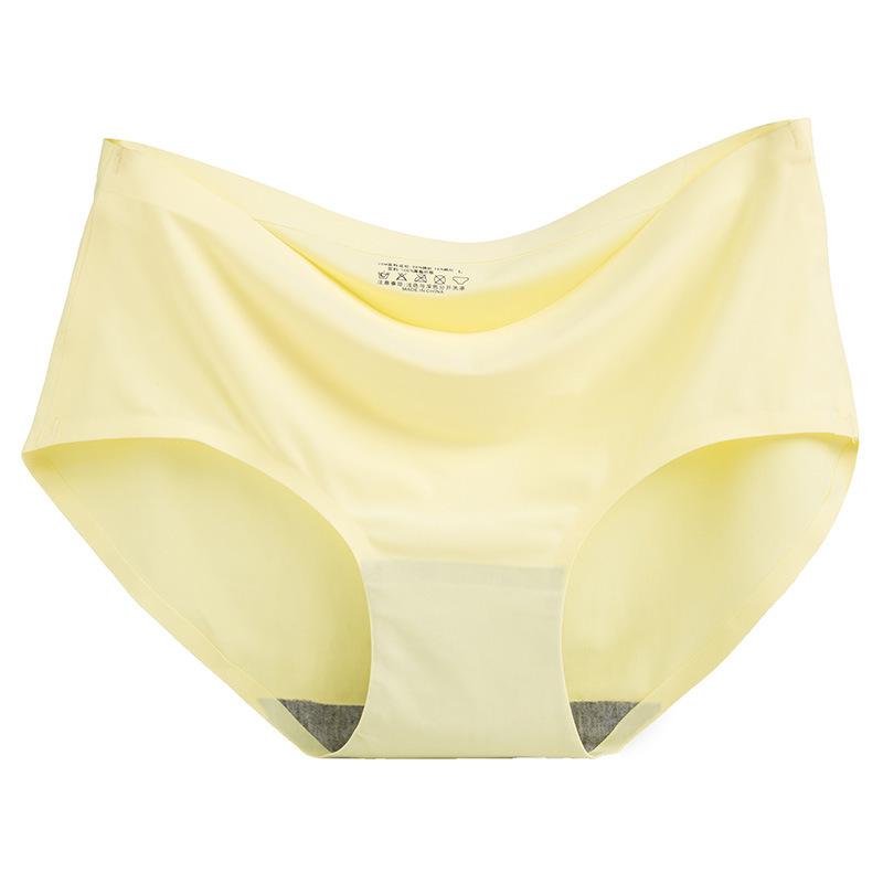 Women's Ice Silk Seamless Mid-Waist Panties - Breathable, Sexy Triangle Design
