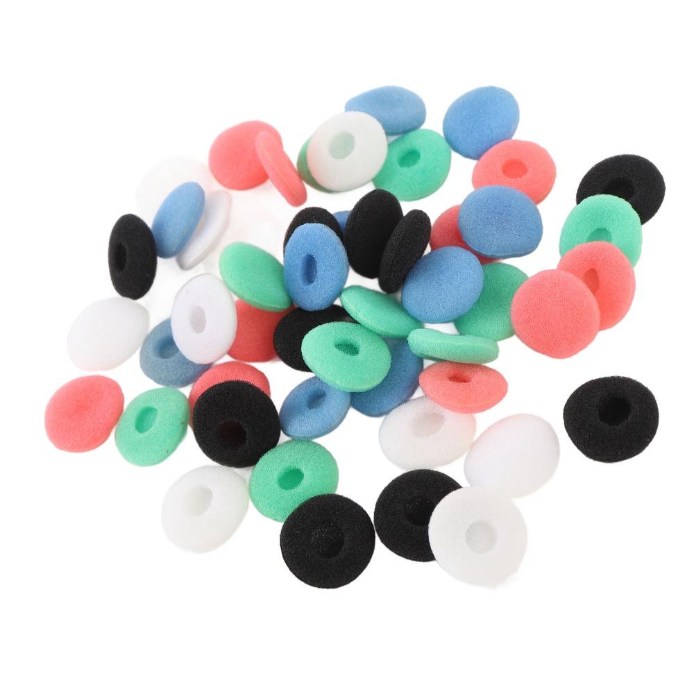 50pcs 15mm Earbud Sponge Cover Black White Red Blue Green Earbud Tip MP4 Player