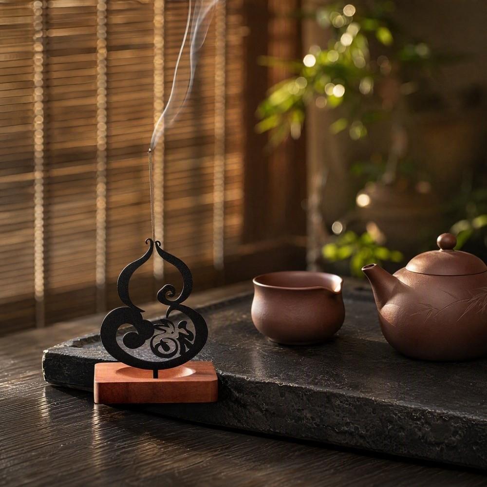 FU Character Lucky Words Gourd Incense Stick Holder Anti-Ash Design Incense Holder Meditation
