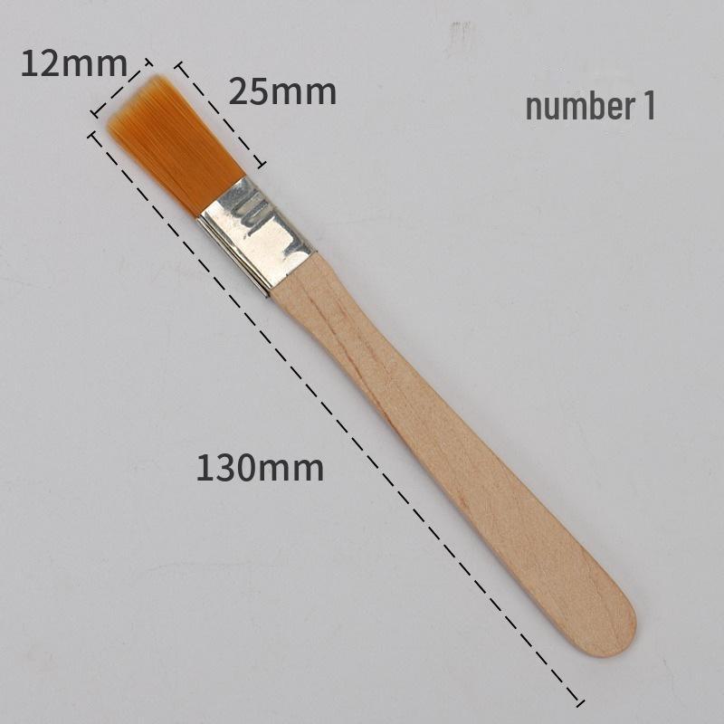 Nylon Hair Oil Painting Brushes Set: 12 Sizes, 5mm Thick Wooden Handles