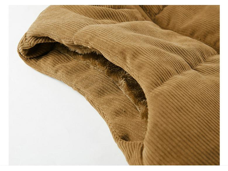 Men's Thickened Corduroy Vest - Fleece Lined, Stand Collar, Sleeveless, Plus Size, Warm Workwear Coat for Autumn/Winter