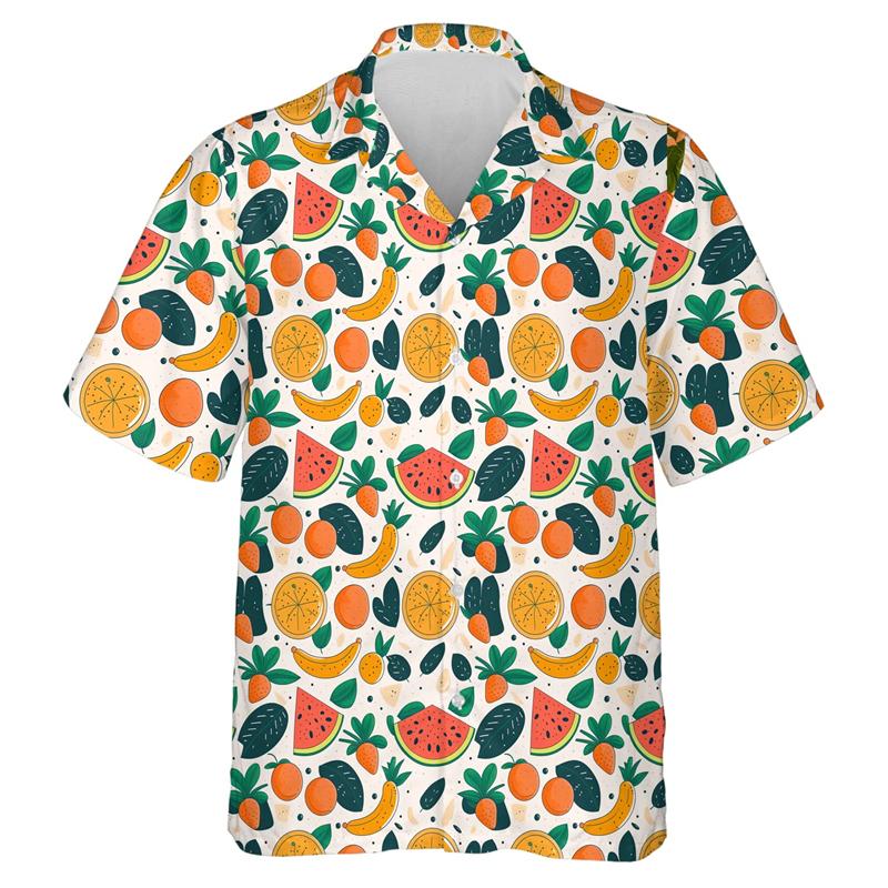 Пляжные рубашки с принтом тропических фруктов и лимона в формате 3D, рубашка с рисунком авокадо и папайи для мужчин, симпатичная женская блузка с лацканами в стиле Y2k